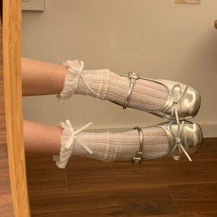 银色芭蕾风平底单鞋女2026年新款春季配裙子法式浅口玛丽珍小皮鞋