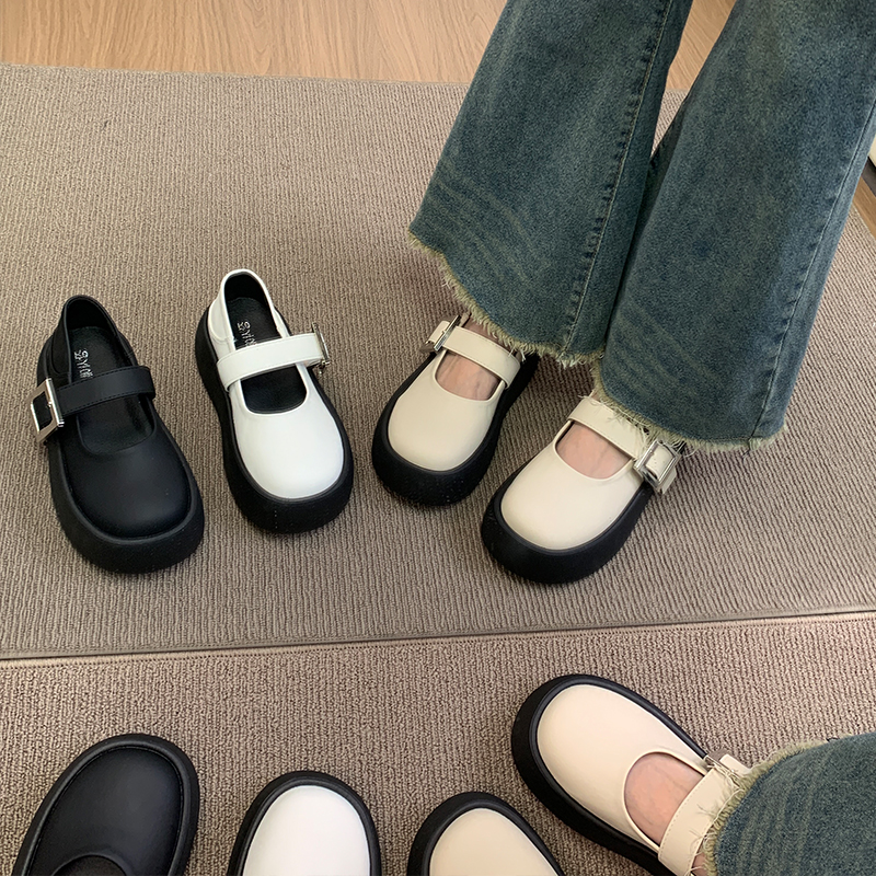 厚底玛丽珍女鞋2025新款夏春秋配裙子小皮鞋圆头日系jk单鞋乐福鞋