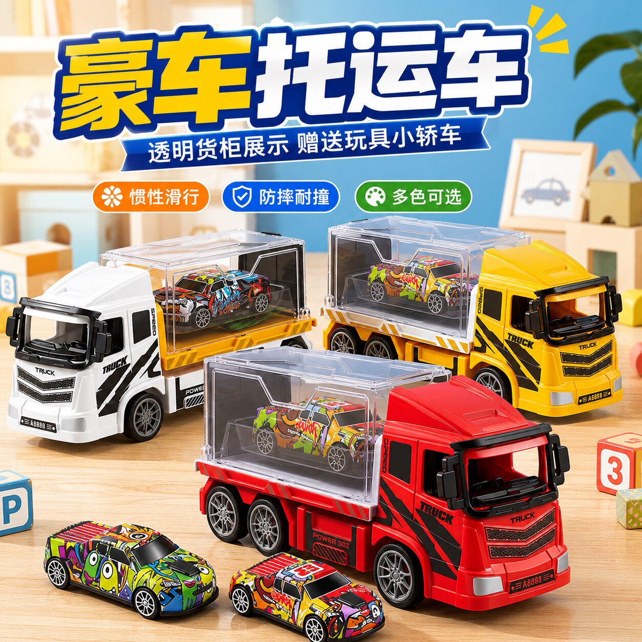 金稻谷托运车玩具跳跳糖汽车糖果玩具儿童零食小礼物过家家批发图片