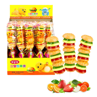 金稻谷串烧汉堡糖汉堡包软糖橡皮棒棒糖儿童糖果哪吒小学生零食