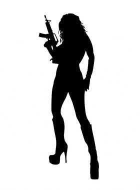 防水电动美女剪影车身贴