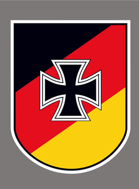 防水反光汽车贴纸军迷军旅车身贴14031德国三色旗铁十字勋章盾标