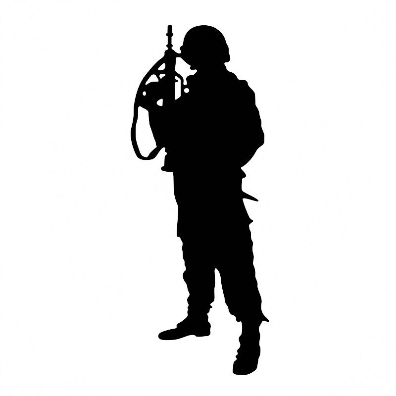 防水反光汽车贴纸个性军旅爱国退伍老兵军事b37持枪军人特战士兵