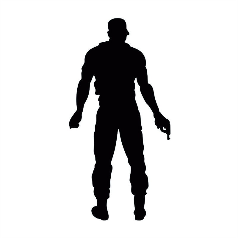 防水反光汽车贴纸电动摩托军事a238军人战斗特战队员背影车贴