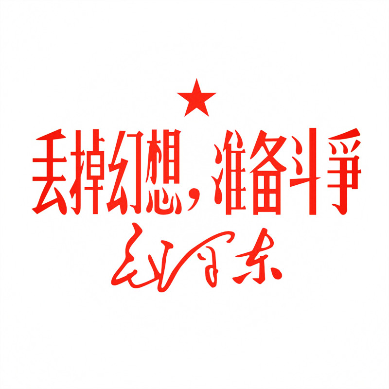 防水反光汽车贴纸毛主席红色革命语录五角星A155丢掉幻想准备斗争