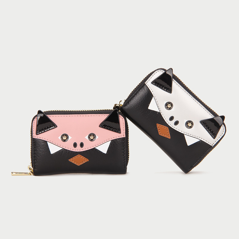 风琴真皮卡包女式超薄牛皮零钱包ins卡套名片夹小巧大容量防消磁