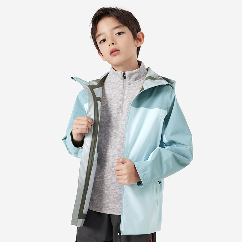 纯一良品【户外防风】男童连帽外套2026中大童春季全压胶硬壳衣服