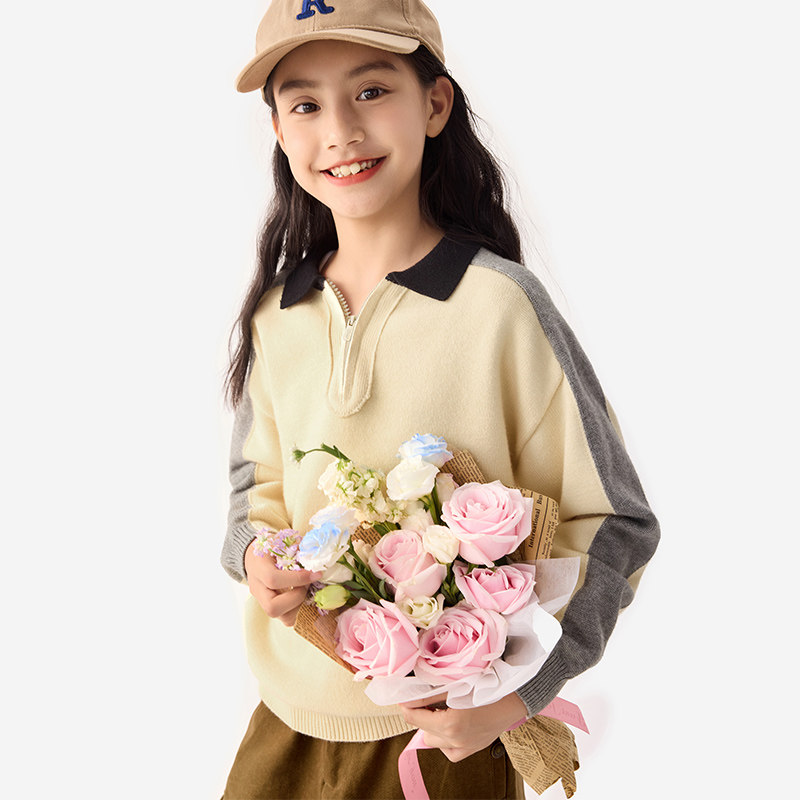 纯一良品女童秋冬学院风毛衣