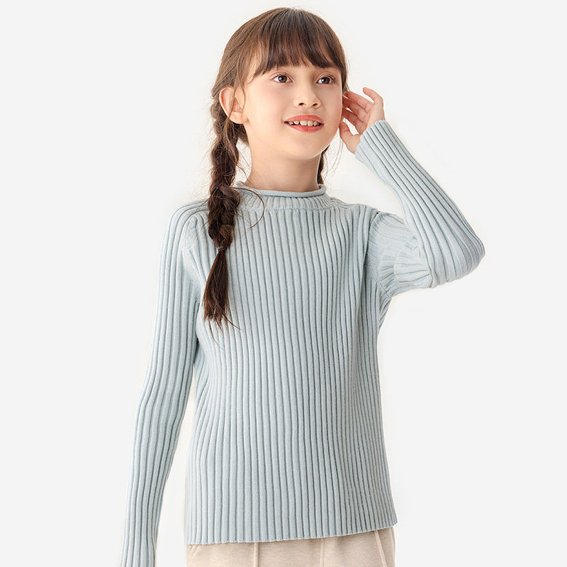 纯一良品女童秋冬半高领针织衫