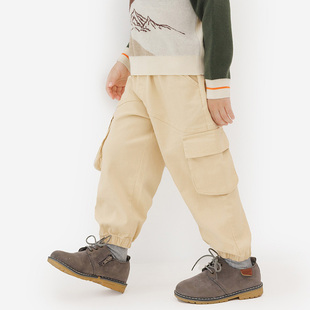 束脚裤 130码 秋 小童山系耐磨棉质长裤 纯一良品男宝宝梭织工装