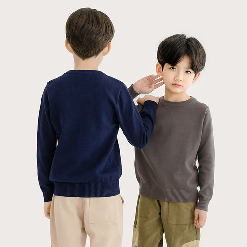 纯一良品男童圆领打底毛衣不起球