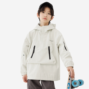 纯一良品童装男童外套男孩秋季新款中大童户外透气连帽三防冲锋衣