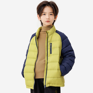 纯一良品童装儿童羽绒服男孩秋冬新款中大童三防95绒轻暖立领外套
