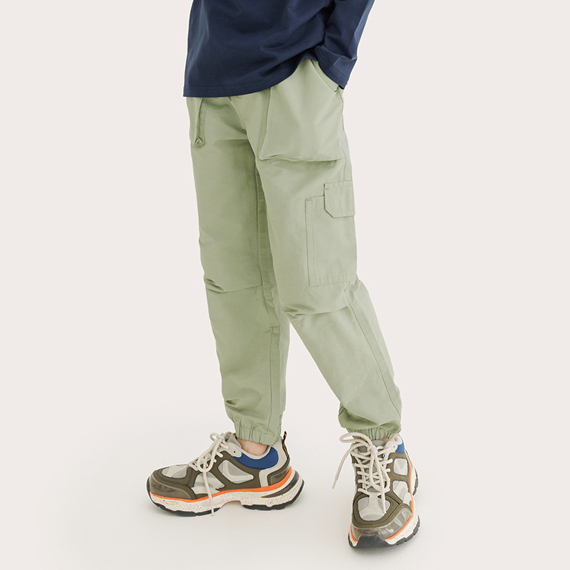 纯一良品男童梭织工装束脚长裤薄