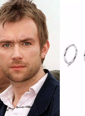 BLUR模糊乐队代蒙·阿尔本Damon albarn同款圆圈耳环圈夹男女饰品