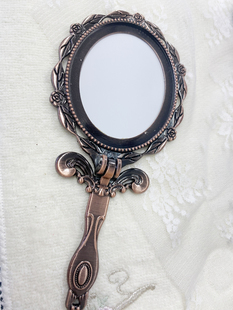 手持折叠镜 化妆镜 复古镜手柄镜压花镜押花镜子压花手镜(送铝片)