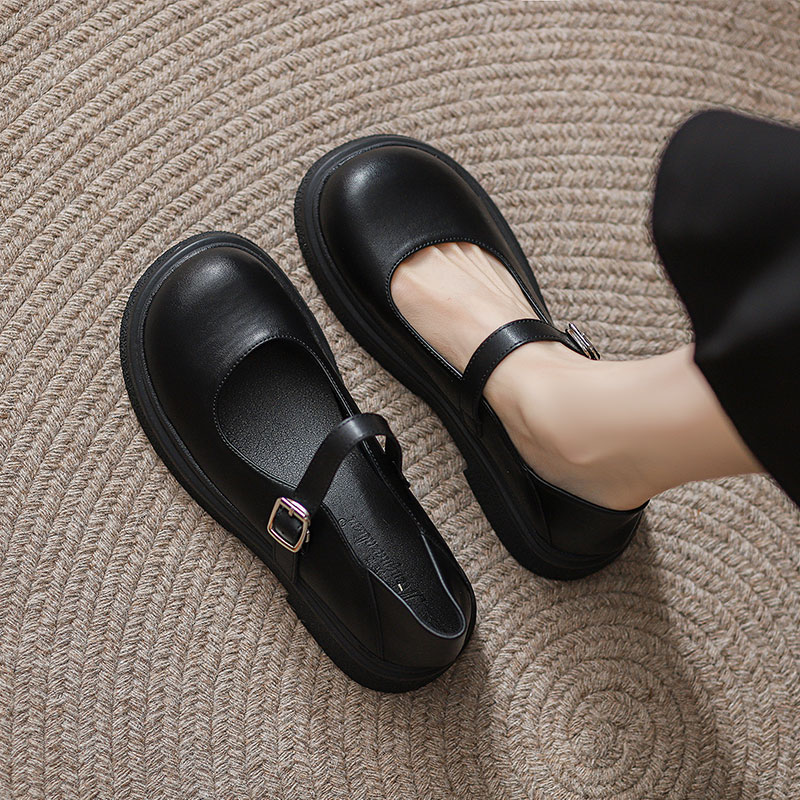 软皮软底~平底玛丽珍小皮鞋