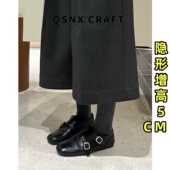 英伦风皮带扣乐福鞋 女2025新款 黑色小皮鞋 真皮版 百搭软底单鞋 子