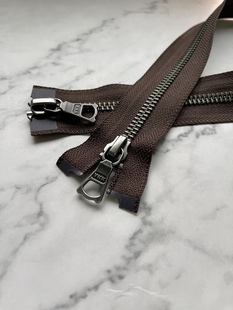 双头开尾5 拉锁咖啡141 YKK拉链古银外套夹克大衣羽绒卫衣毛衣服装