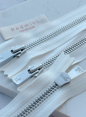 平牙5#YKK拉链白铜闭尾金属Excella皮具箱包鞋靴领袖袋口本白030