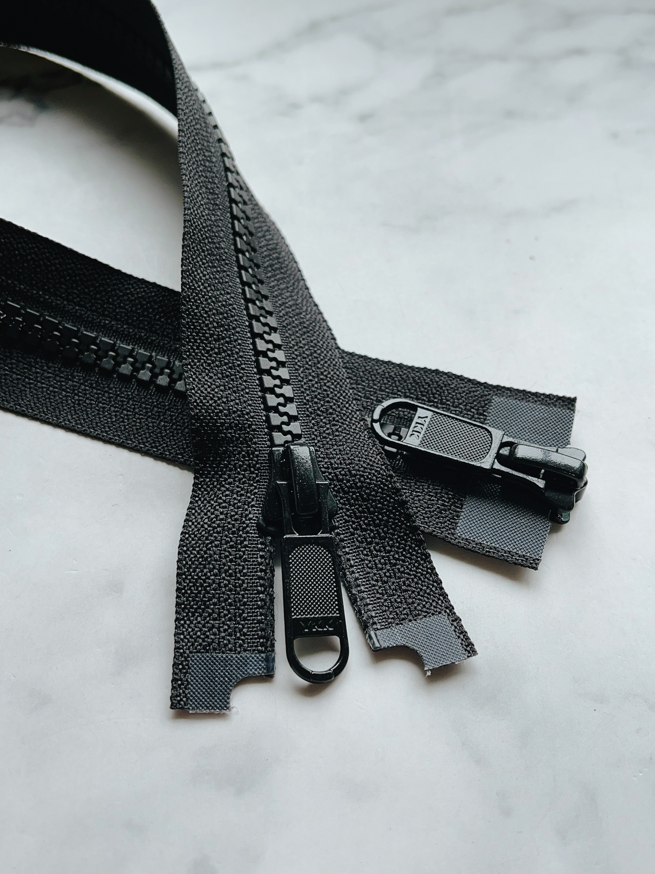 双头开尾5#YKK树脂拉链外套夹克羽绒卫衣毛衣开衫前门襟用黑色580