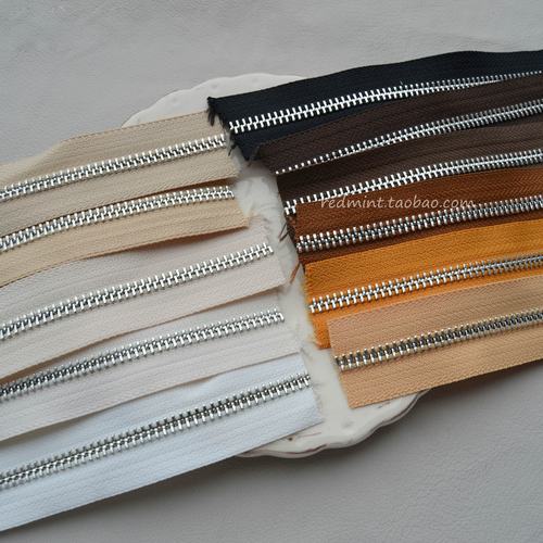 YKK高档拉链3号亮银挂镀码装手工