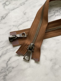 双头开尾5 YKK拉链古铜金属外套夹克大衣羽绒卫衣拉锁拉丝棕黄859