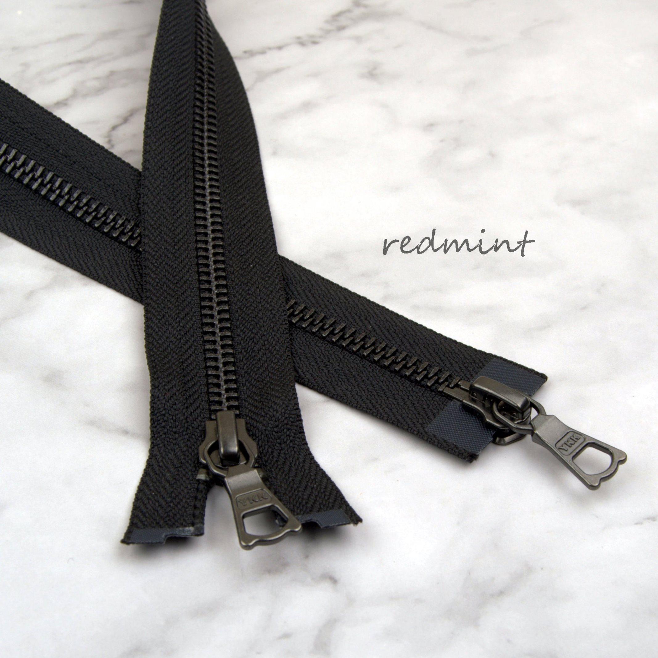 ykk拉链5号双头开尾黑镍黑带上衣羽绒夹克外套金属铜拉锁拉丝配件