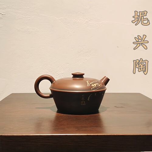 合古壶钦州坭兴陶手工雕刻茶壶