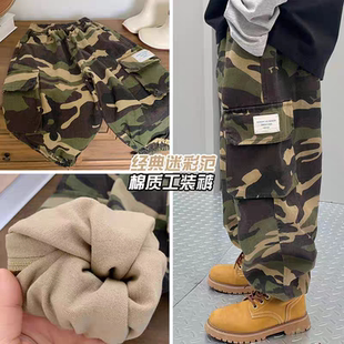 中童装男童春装儿童长裤子宽松百搭休闲裤炸街工装裤酷潮痞帅