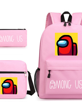 跨境货源amongus星空书包三件套休闲时尚游戏字母开学季旅行包
