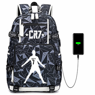 欧美球星 高质量中学生校园书包星空防水背包跨境代发0617 CR7罗