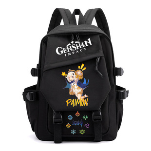 亚马逊动漫Genshin Impact元神休闲双肩背包中学生户外旅行书包