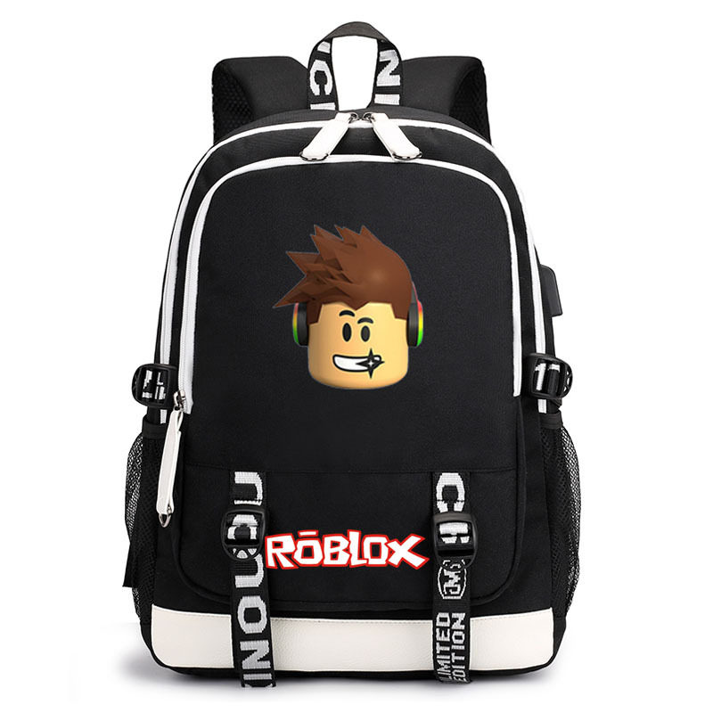 跨境roblox游戏周边USB双肩背包青少年旅行包手提电脑包