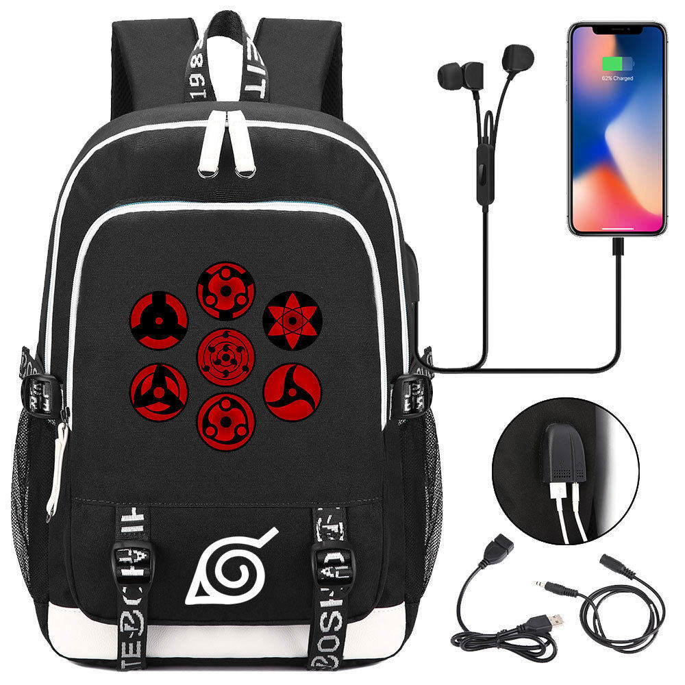 跨境货源热卖动漫青少年中学生书包大容量USB男女休闲双肩背包