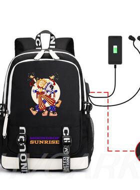 Sundrop Fnaf 背包 USB 充电男女通用青少年游戏书包学生书包男孩