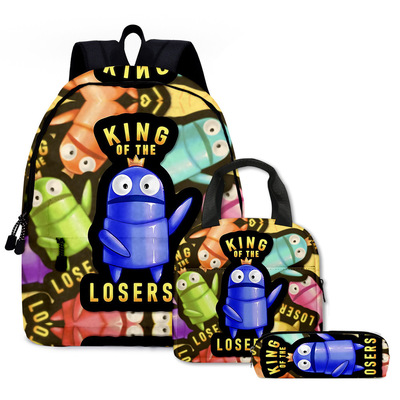 跨境新品恐怖游戏回收行动 R.E.P.O repo 双肩包书包笔袋三件套印