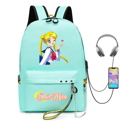 跨境美少女战士月野兔Sailor Moon学生书包休闲包背包USB口双肩包