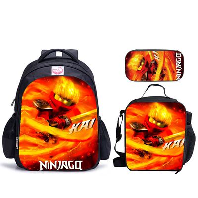 新品三件套-书包+餐包+笔袋乐高LEGO Ninjago Season 5系列卡通图