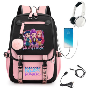 书背包1010 Kpop猎魔女团印花校园书包学生日常上课装 外贸现货