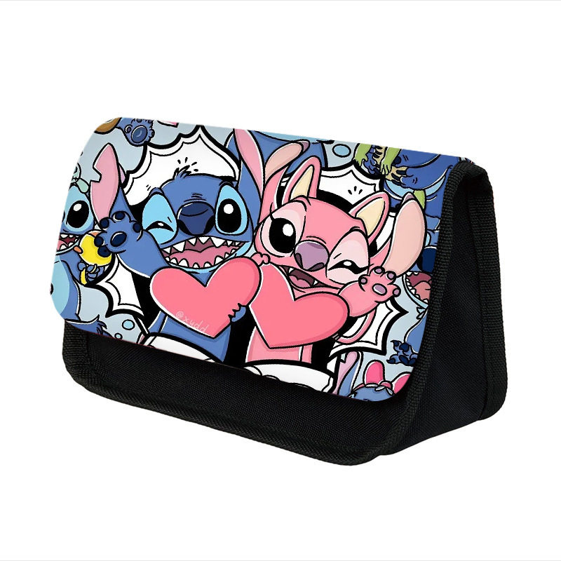 史迪仔铅笔盒儿童多功能大容量立体笔袋学生双层铅笔盒跨境热销批