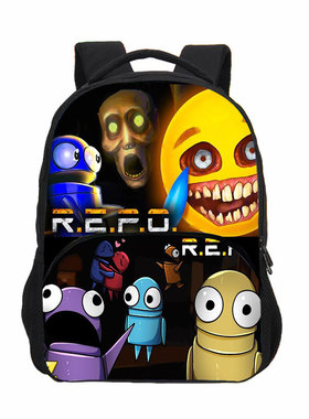 新品R.E.P.O repo回收行动恐怖游戏周边印花双肩背包中小学生书包