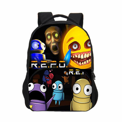 新品R.E.P.O repo回收行动恐怖游戏周边印花双肩背包中小学生书包