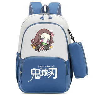 slayer鬼灭之刃卡通印花两件套双肩包小学生中学生书包背包 demon