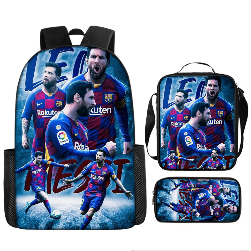 新品印花足球明星梅西周边书包卡通背包笔袋3件套小学生双肩包,文具电教/文化用品/商务用品,学生书包,淘宝优惠券,粉丝福利购,淘宝优惠卷