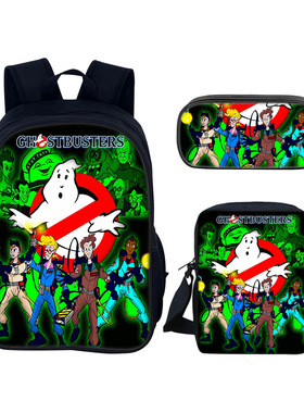 跨境货源捉鬼敢死队 GhostBusters书包三件套 学生双肩背包组合