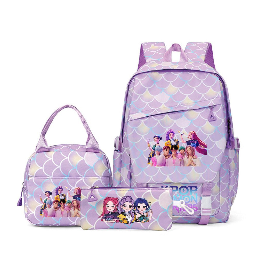 跨境热款kpop猎魔女团创意印花学生书包ins风百搭双肩包餐包笔袋,文具电教/文化用品/商务用品,学生书包,淘宝优惠券,粉丝福利购,淘宝优惠卷