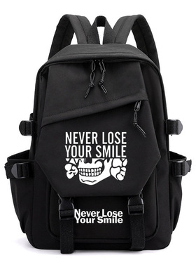 Never Lose Your Smile 校园风书包初高中学生轻便户外双肩背包