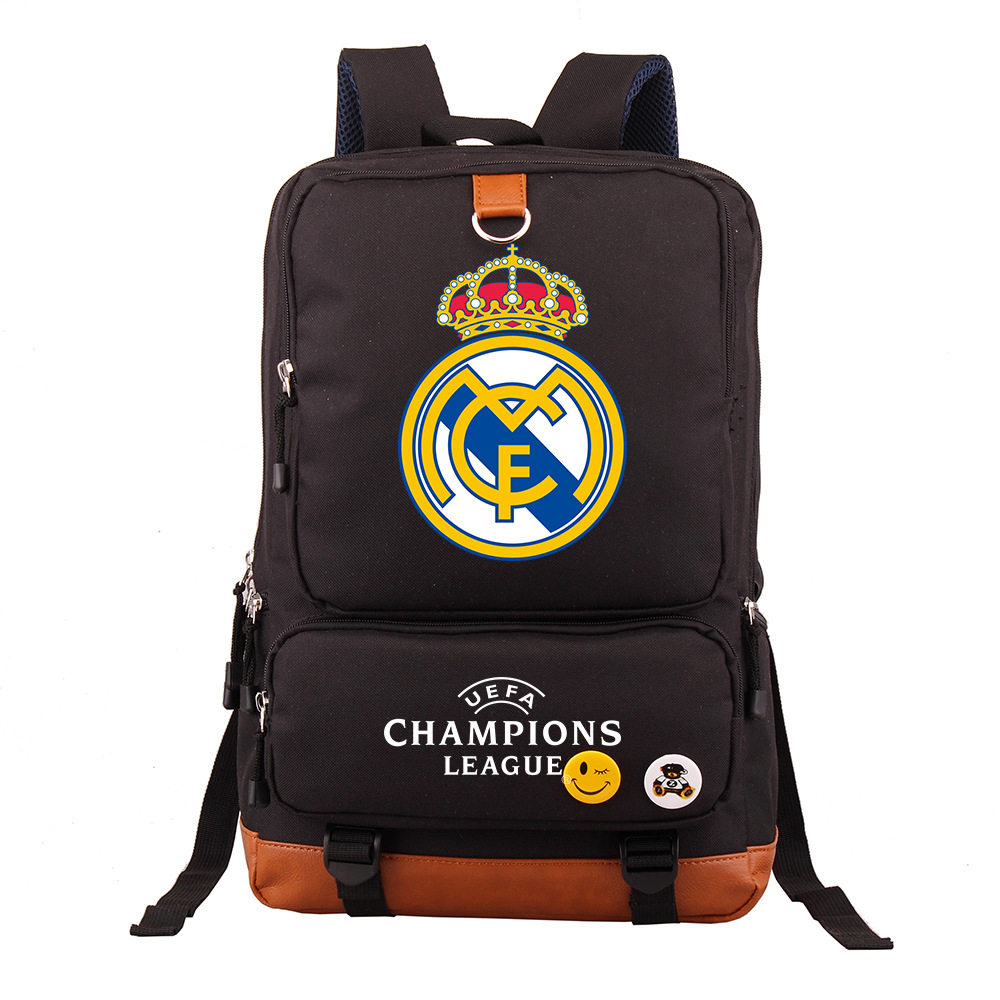 跨境热销欧冠足球双肩包休闲大容量学生男女旅行粉色休闲潮流书包