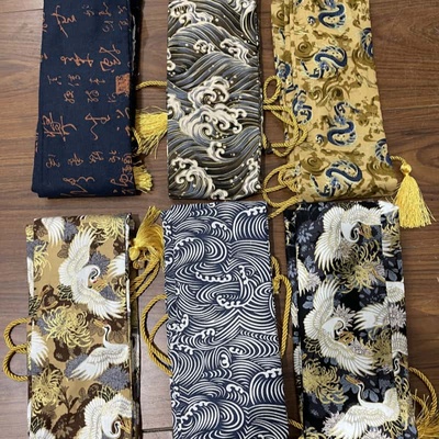 纯棉烫金和风布料海浪波浪汉服